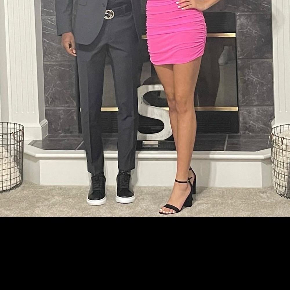 Pink Ruched Mini Skirt